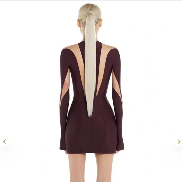 Mugler Black and White Graphic Mini Dress - Picture 4 of 5